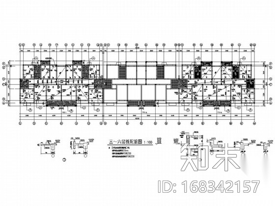 5100平六层（带跃层）砖混结构住宅楼建筑结构施工图cad施工图下载【ID:168342157】