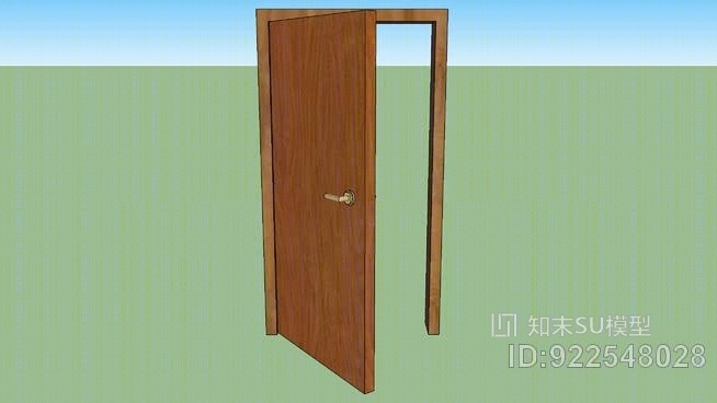 木门200×100厘米SU模型下载【ID:922548028】