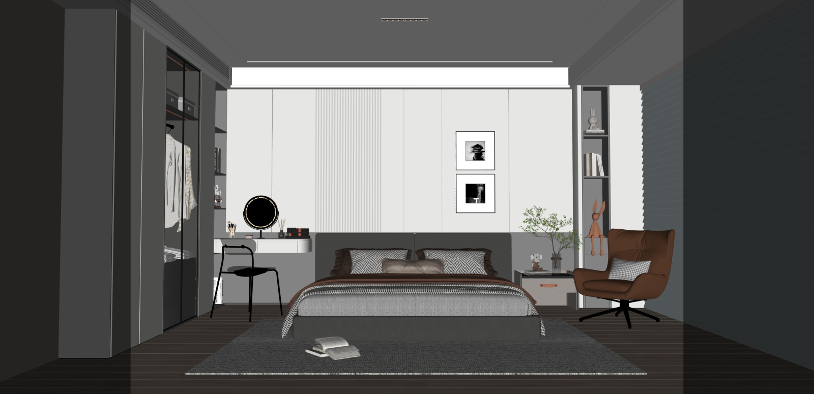 现代家居卧室SU模型下载【ID:1215976167】