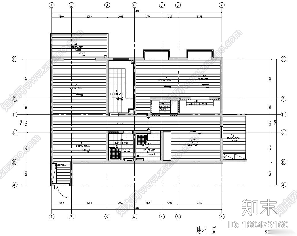 简约风格三室改二室住宅装修施工图设计施工图下载【ID:180473160】