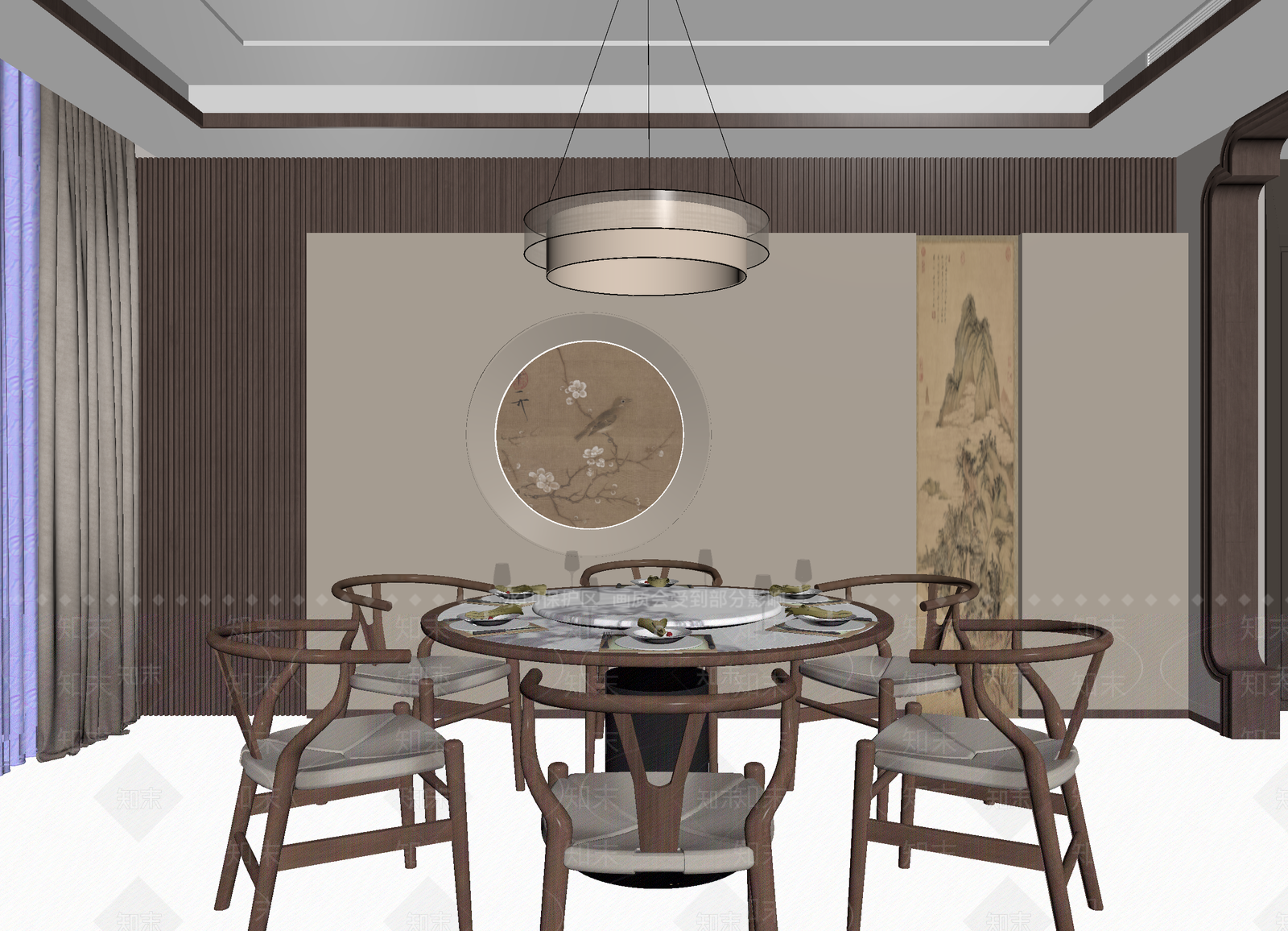 新中式包厢3D模型下载【ID:1215104102】