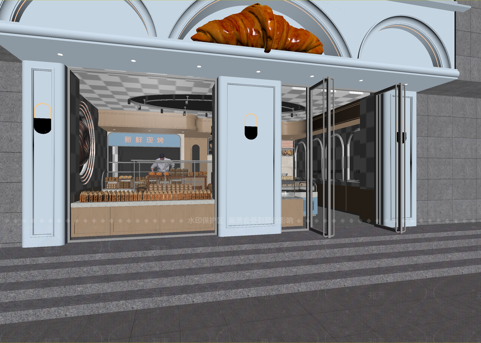 现代面包店3D模型下载【ID:1214983384】