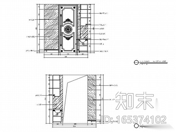 KTV欧式古典包间装潢设计图cad施工图下载【ID:165374102】