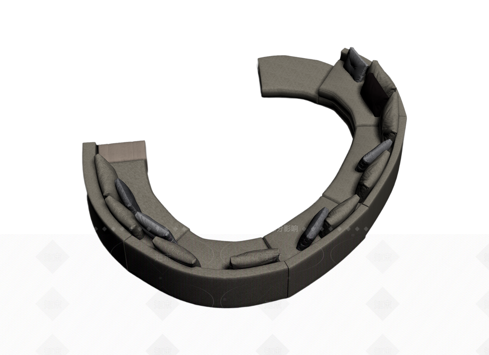 弧形沙发组合3D模型下载【ID:1205543881】