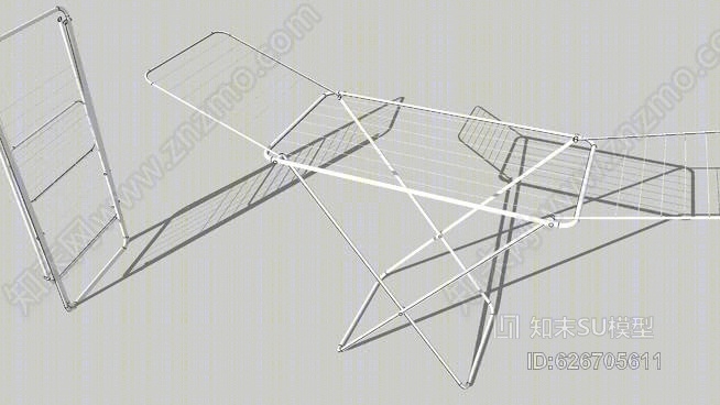 晾衣架（自由站立）SU模型下载【ID:626705611】