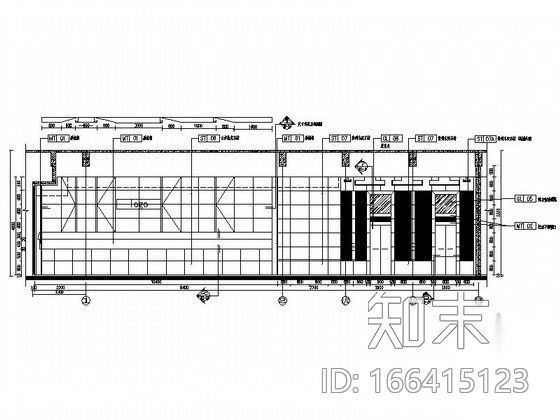 [徐州]大气时尚现代写字楼公共区域cad施工图（含效果...施工图下载【ID:166415123】