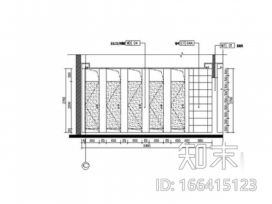 [徐州]大气时尚现代写字楼公共区域cad施工图（含效果...施工图下载【ID:166415123】