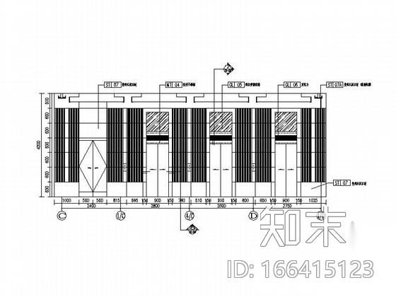 [徐州]大气时尚现代写字楼公共区域cad施工图（含效果...施工图下载【ID:166415123】