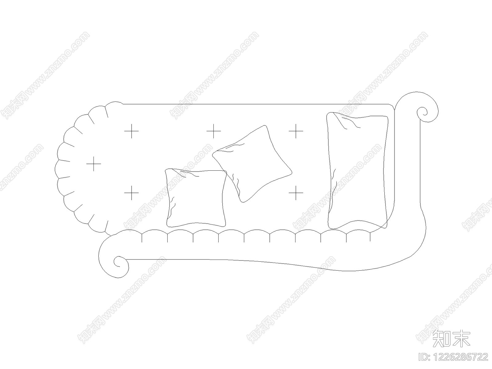 沙发cad施工图下载【ID:1226286722】
