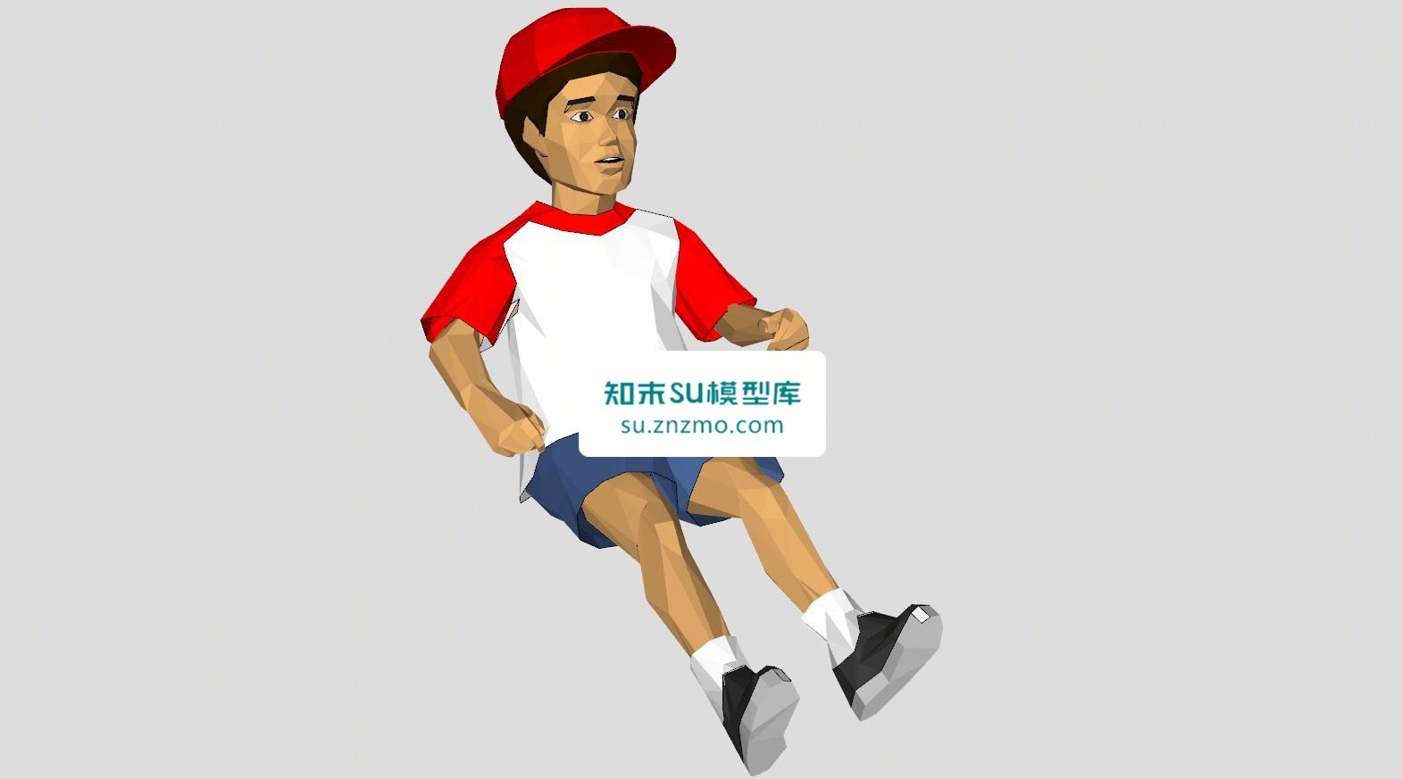 戴帽子的小男孩SU模型下载【ID:148513123】