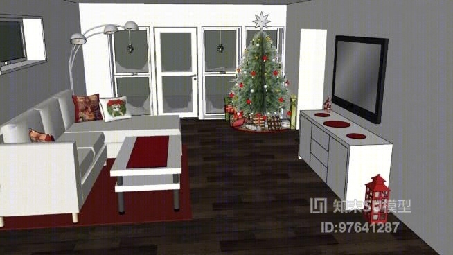 别墅客厅SU模型下载【ID:97641287】