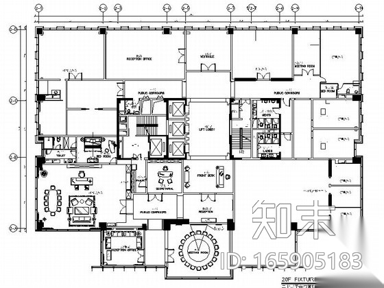 精品现代办公室室内装修施工图cad施工图下载【ID:165905183】