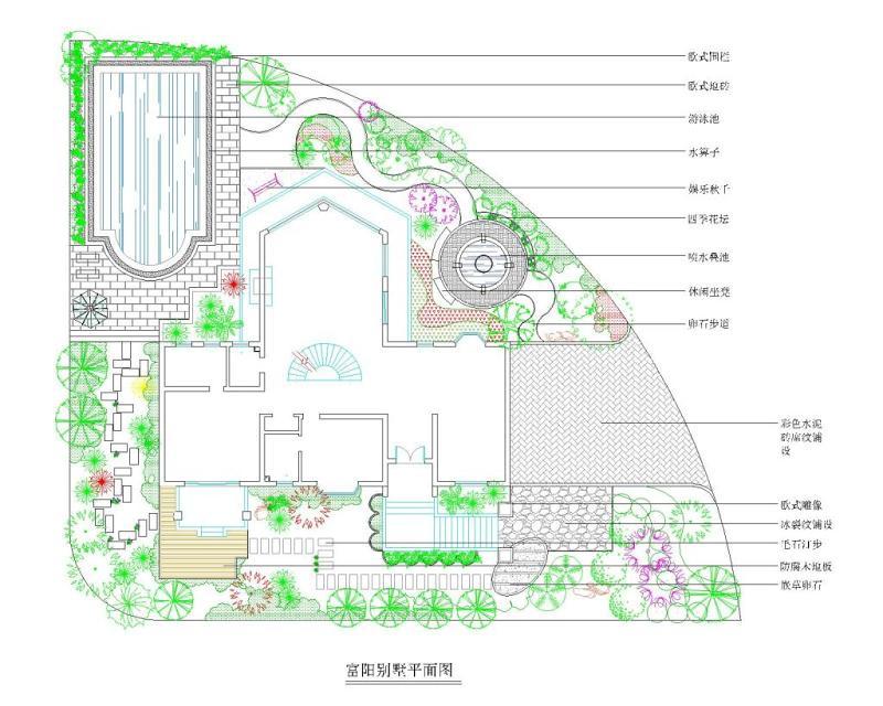 别墅庭院景观设计CADcad施工图下载【ID:149768176】