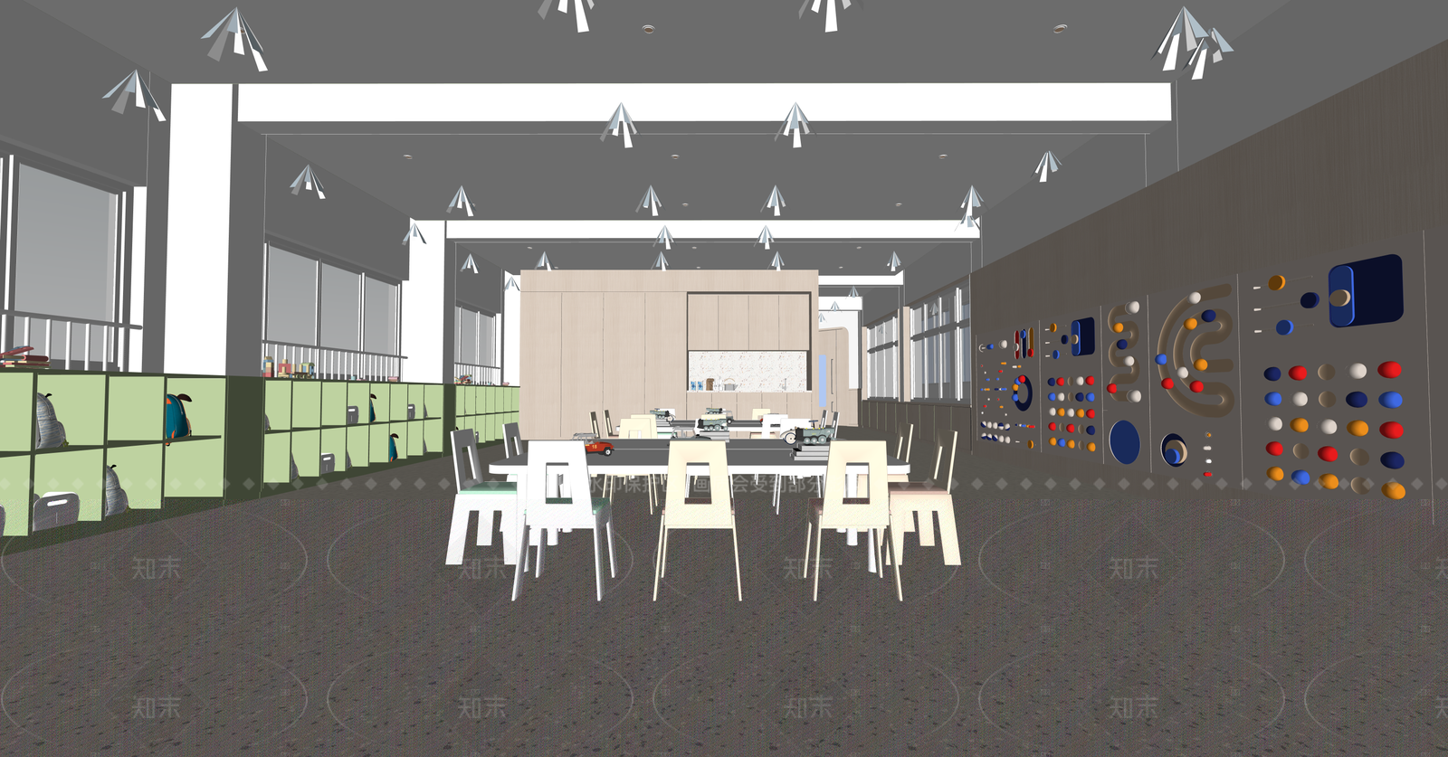 现代教室SU模型下载【ID:1215983947】