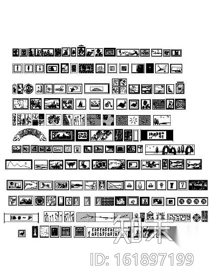 装饰画图块cad施工图下载【ID:161897199】