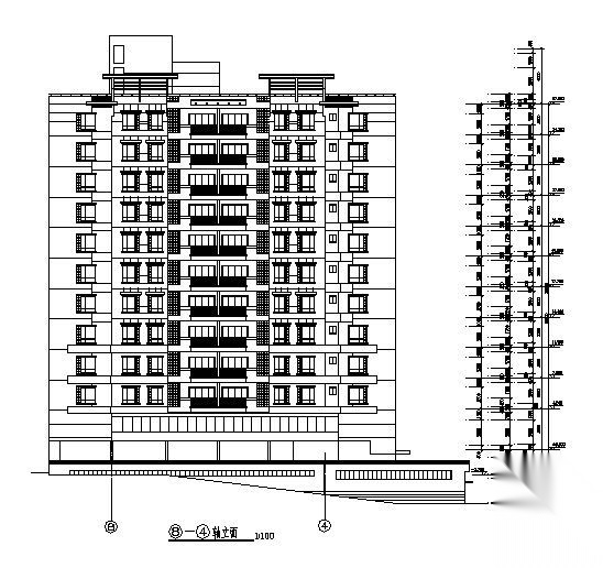 某十一层商住楼建筑方案图cad施工图下载【ID:166076142】