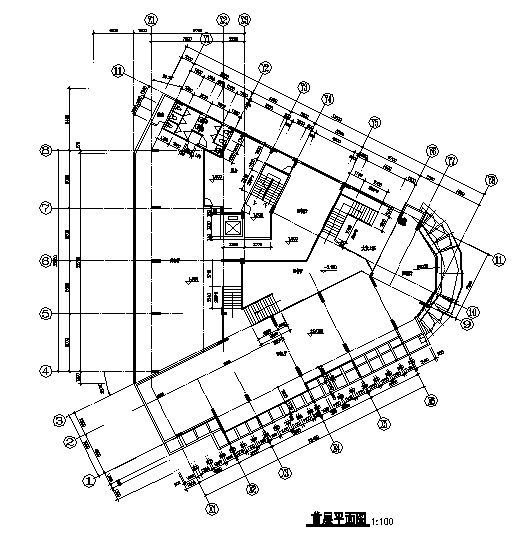 某十一层商住楼建筑方案图cad施工图下载【ID:166076142】