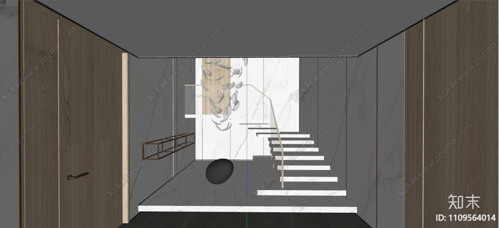 现代楼梯间SU模型下载【ID:1109564014】