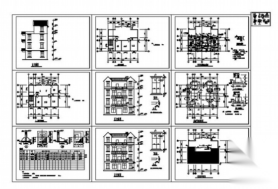 某四层私人住宅楼建筑方案图cad施工图下载【ID:149844177】