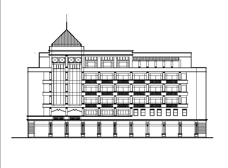 [四川]高层砖红色面砖企业办公楼建筑施工图cad施工图下载【ID:149960195】