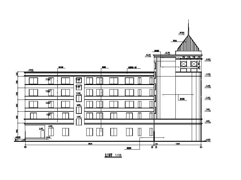 [四川]高层砖红色面砖企业办公楼建筑施工图cad施工图下载【ID:149960195】