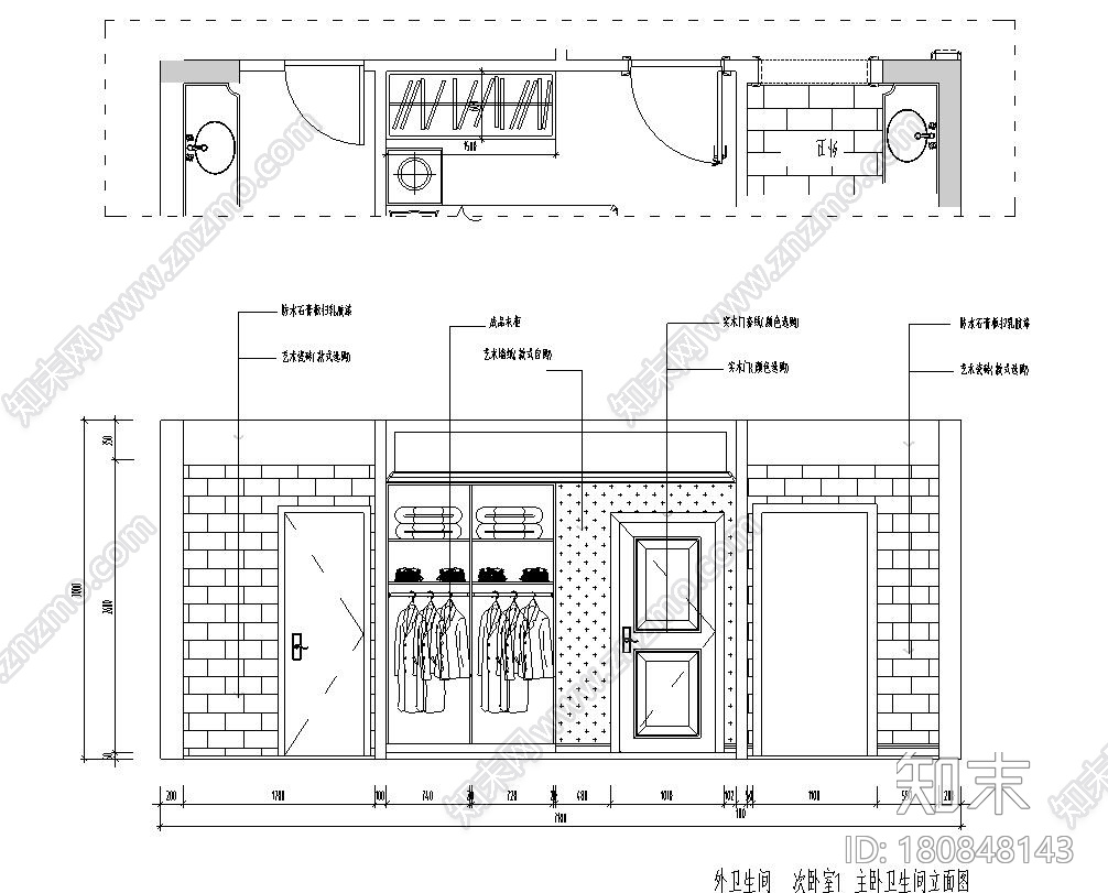 简欧风格125㎡住宅装修施工图设计cad施工图下载【ID:180848143】