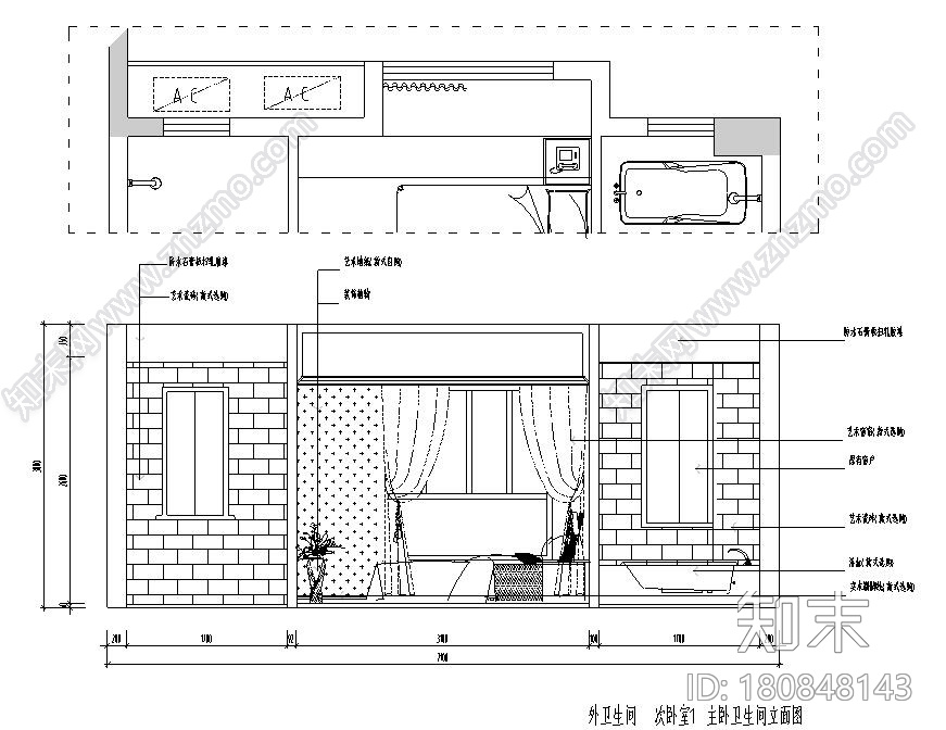 简欧风格125㎡住宅装修施工图设计cad施工图下载【ID:180848143】