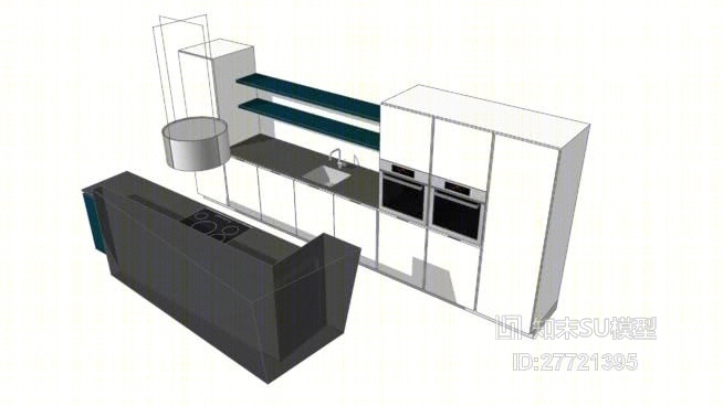 家居开放厨房SU模型下载【ID:27721395】