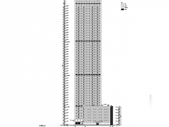 [武汉]某48层商业综合体建筑施工图（202米）cad施工图下载【ID:166059158】