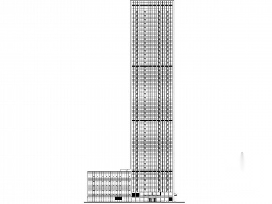 [武汉]某48层商业综合体建筑施工图（202米）cad施工图下载【ID:166059158】