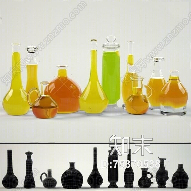 酒瓶3D模型下载【ID:75370538】