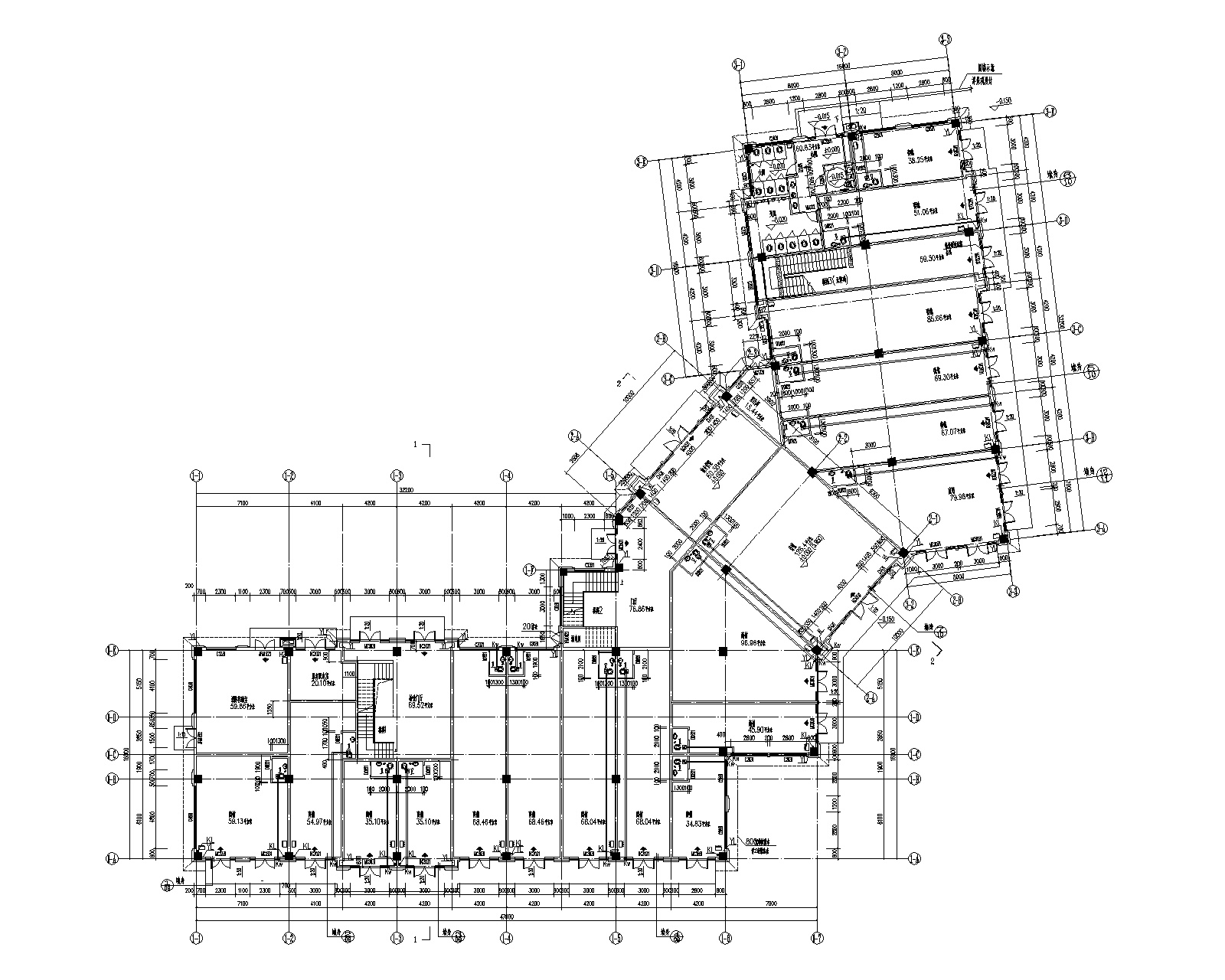 2层商业办公楼建筑施工图2017cad施工图下载【ID:165401149】