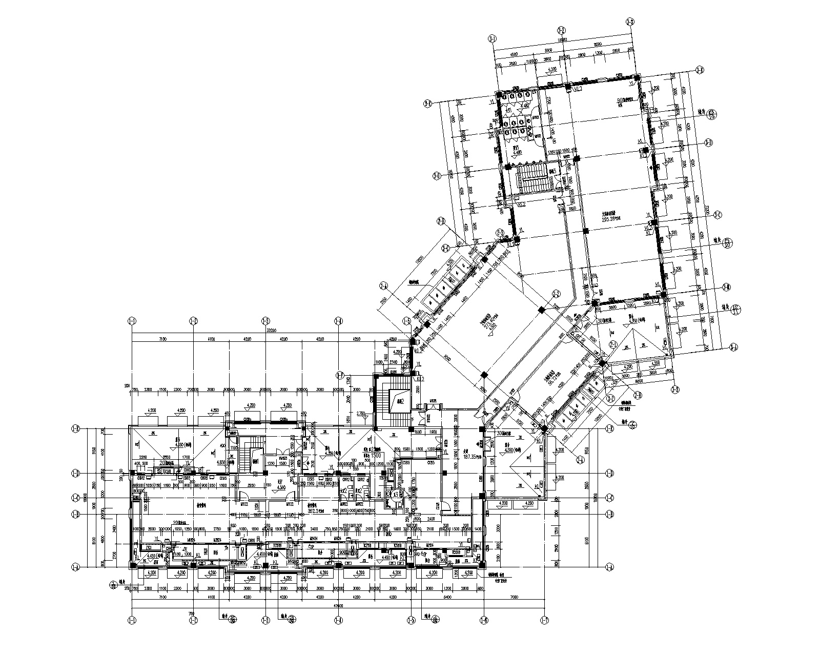 2层商业办公楼建筑施工图2017cad施工图下载【ID:165401149】