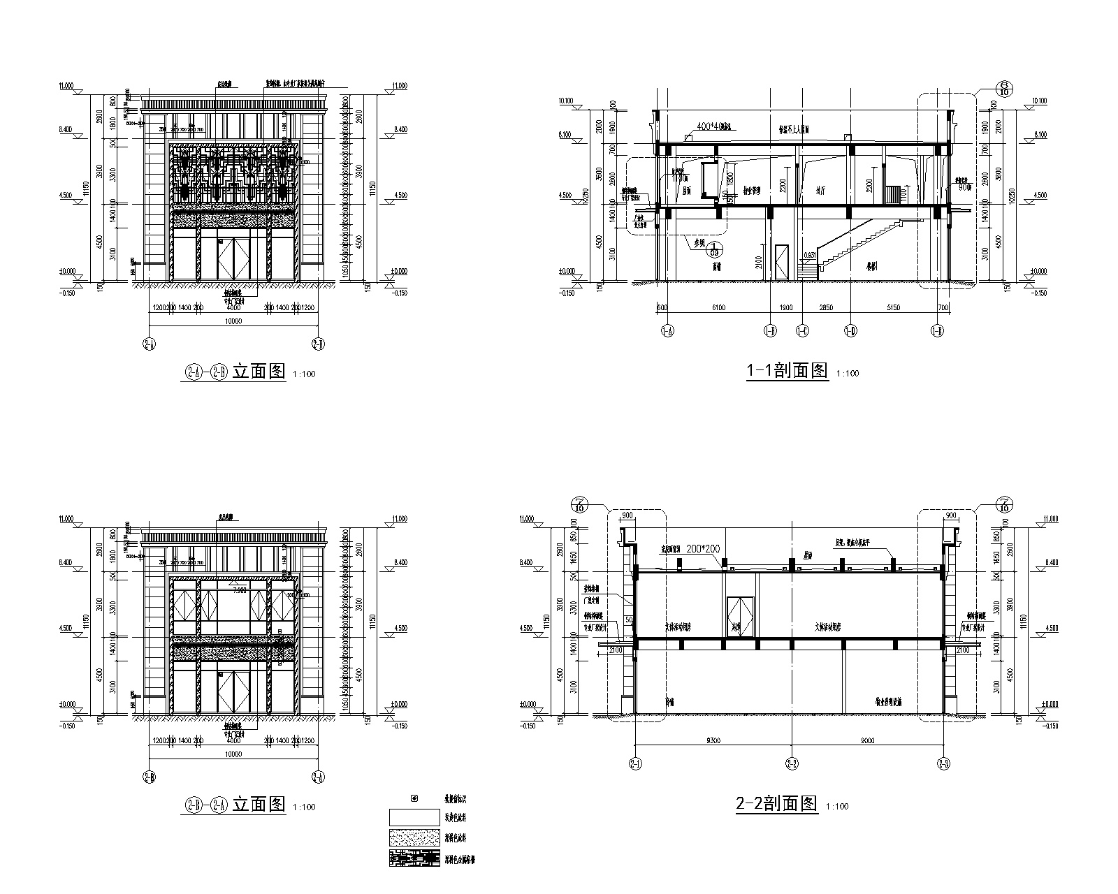 2层商业办公楼建筑施工图2017cad施工图下载【ID:165401149】