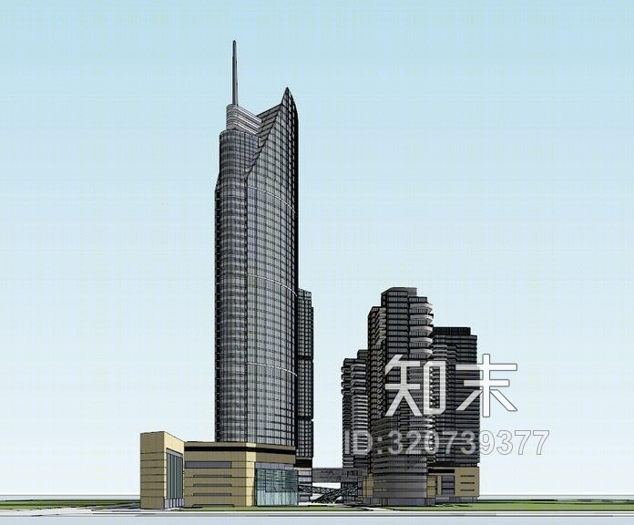 现代办公楼SU模型下载【ID:320739377】