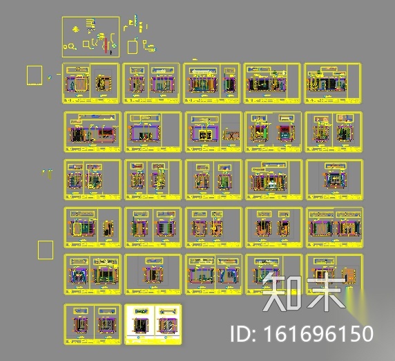 [浙江]杭州白金海岸三居室样板间装修施工图cad施工图下载【ID:161696150】
