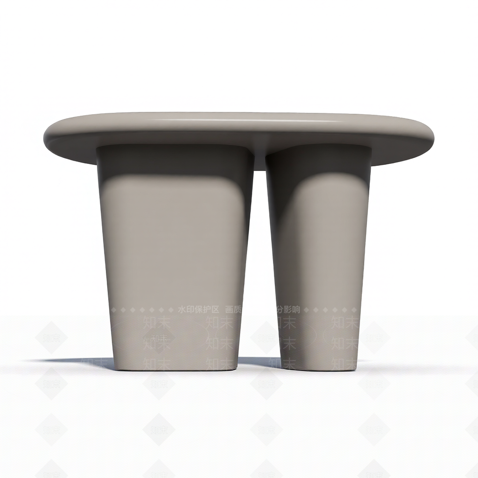 双柱椭圆小桌3D模型下载【ID:1206196455】