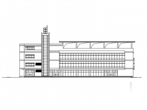 [北京]某党校四层商业中心建筑施工图（含效果图）cad施工图下载【ID:166803195】