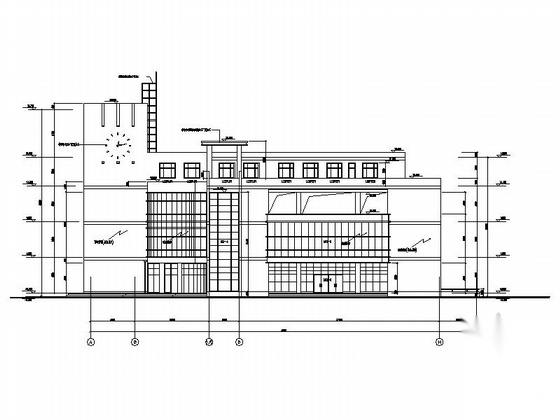 [北京]某党校四层商业中心建筑施工图（含效果图）cad施工图下载【ID:166803195】