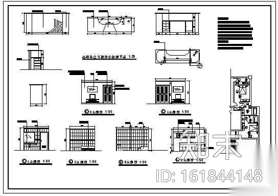 电信办公楼装饰设计图cad施工图下载【ID:161844148】