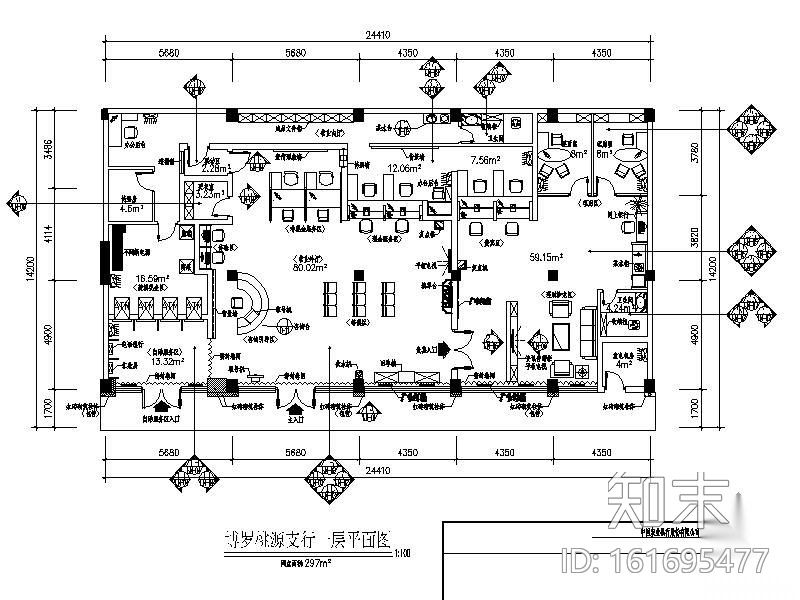 桃源农业银行某支行装修图施工图下载【ID:161695477】