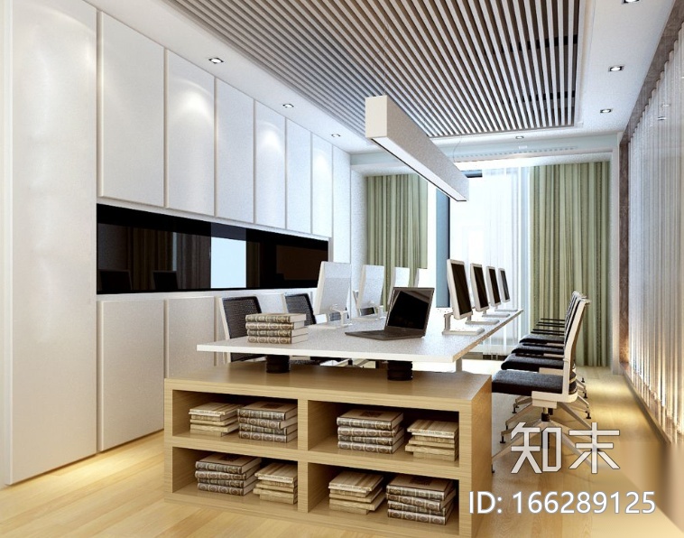 [山东]城市花园七层办公空间设计施工图（附效果图）cad施工图下载【ID:166289125】