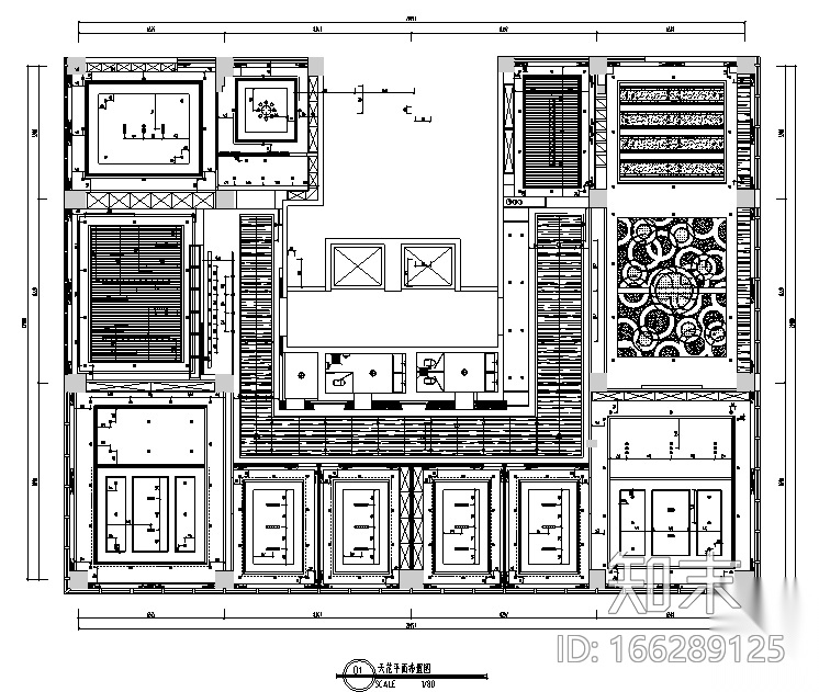 [山东]城市花园七层办公空间设计施工图（附效果图）cad施工图下载【ID:166289125】