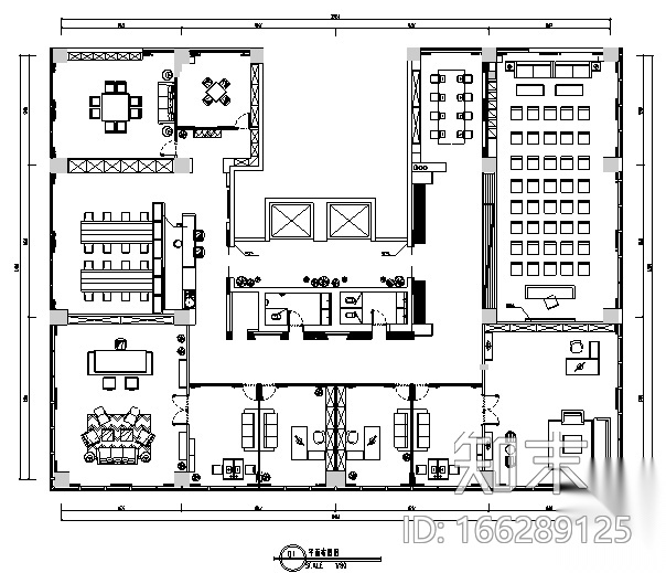 [山东]城市花园七层办公空间设计施工图（附效果图）cad施工图下载【ID:166289125】