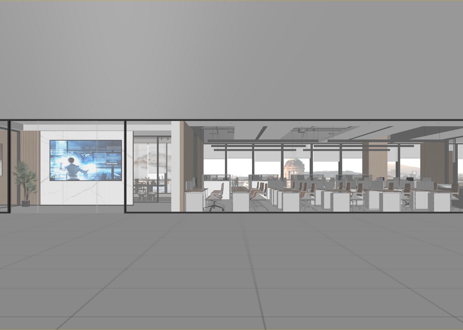 现代办公大厅3D模型下载【ID:1214746929】