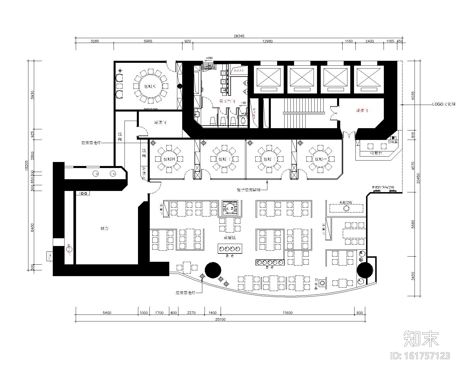 [乌鲁木齐]新中式--马仕玖煲丹露店装修施工图cad施工图下载【ID:161757123】