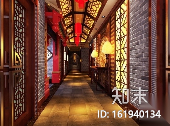 [河南]三星级商务酒店中式餐厅装修施工图（含效果）cad施工图下载【ID:161940134】