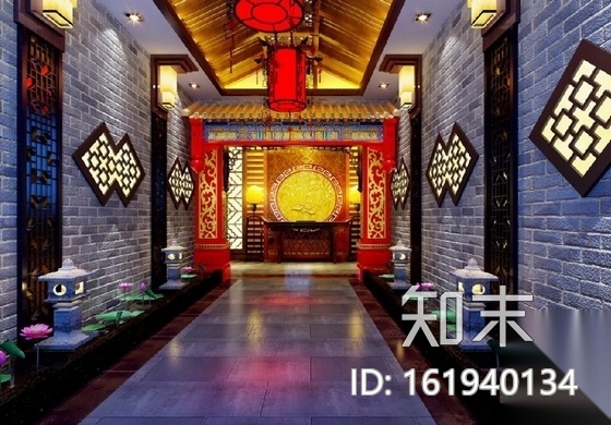 [河南]三星级商务酒店中式餐厅装修施工图（含效果）cad施工图下载【ID:161940134】