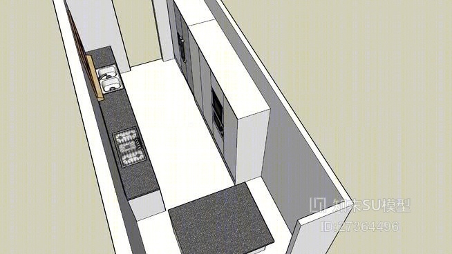 家居封闭厨房SU模型下载【ID:217875975】