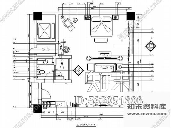 施工图西安某国际酒店豪华套房室内装修图cad施工图下载【ID:532051608】